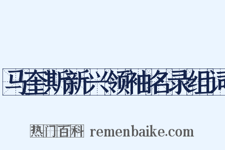 马奎斯新兴领袖名录组词是什么意思的图片